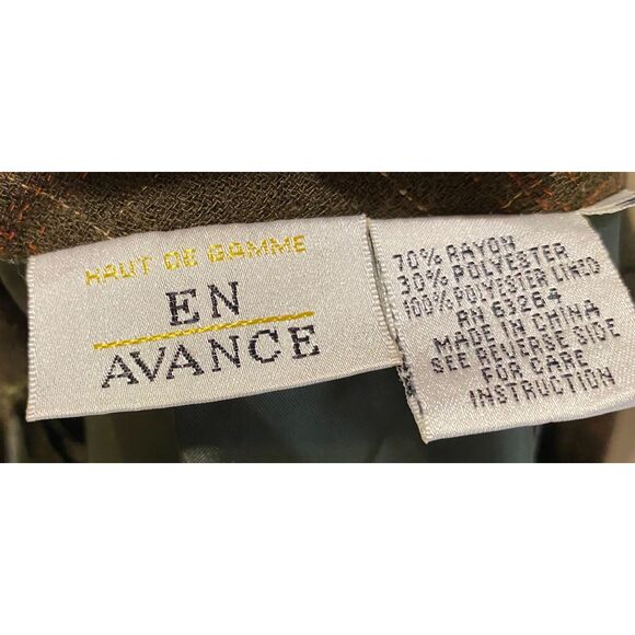 Haute De Gamme Brown Plaid Pencil Skirt Size 12 - Picture 6 of 7